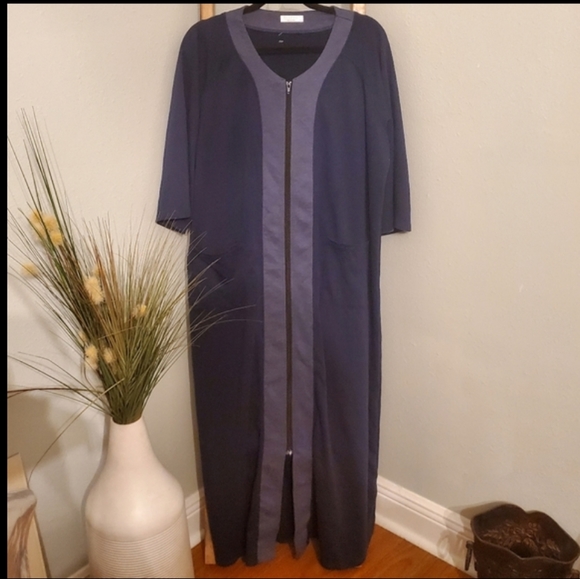 Ekouaer Women's Zipper Robe Nightgown Full-length | XL - Picture 9 of 11